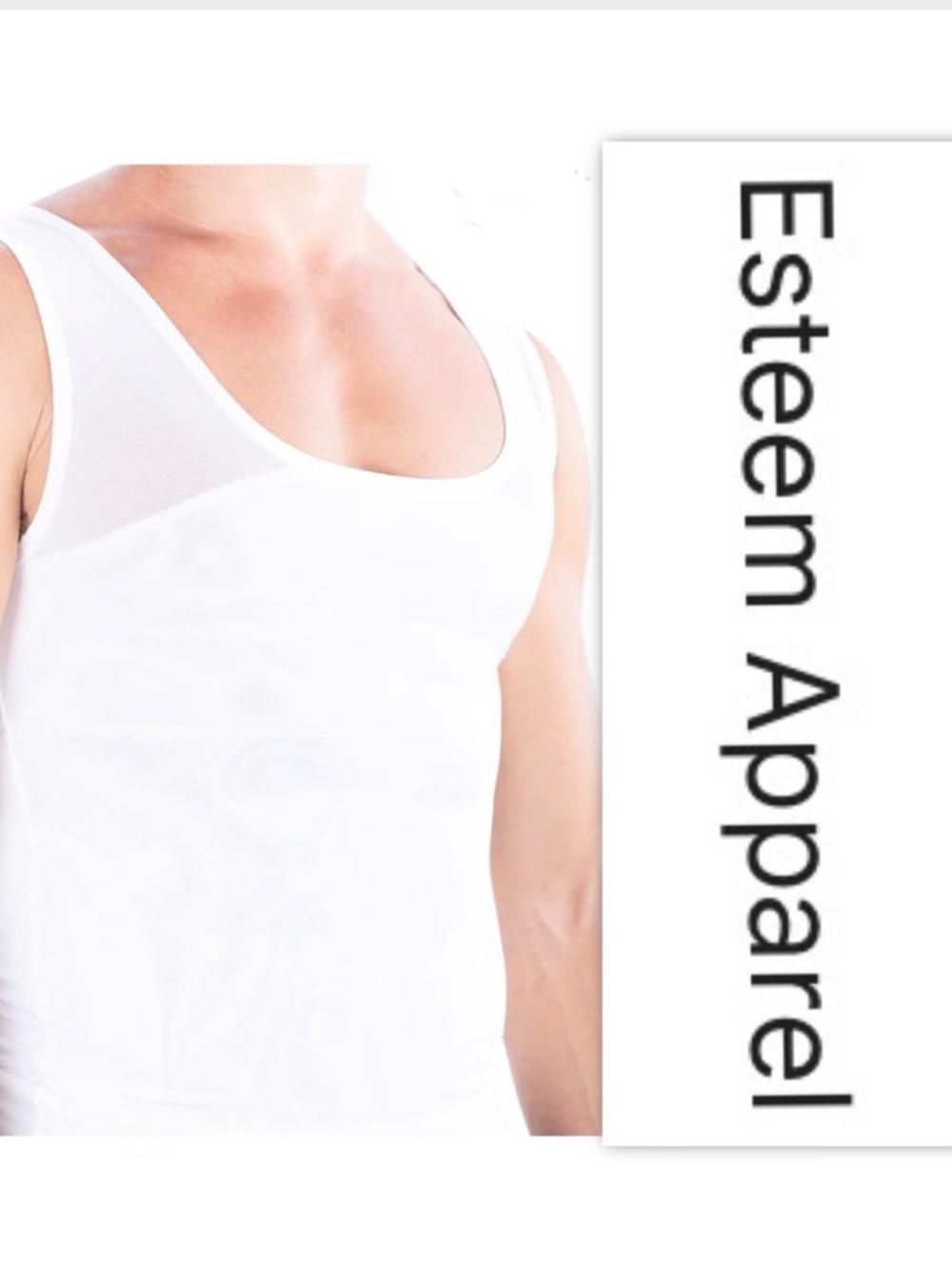 Esteem Apparel White Gynecomastia Compression Tank